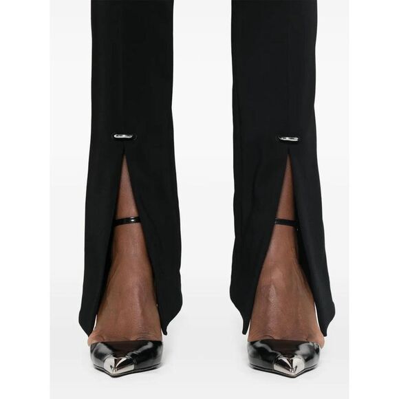 MUGLER High-Waisted Split Hem Trousers Women BLACK Pants - Picture 4 of 5